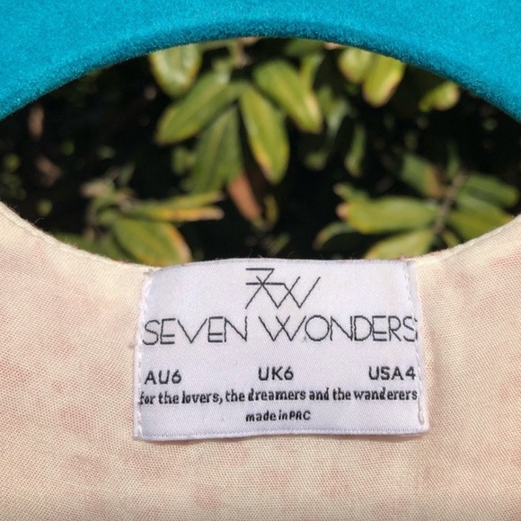 Seven Wonders Australia ivory red floral ruffle wrap mini dress - Picture 3 of 5